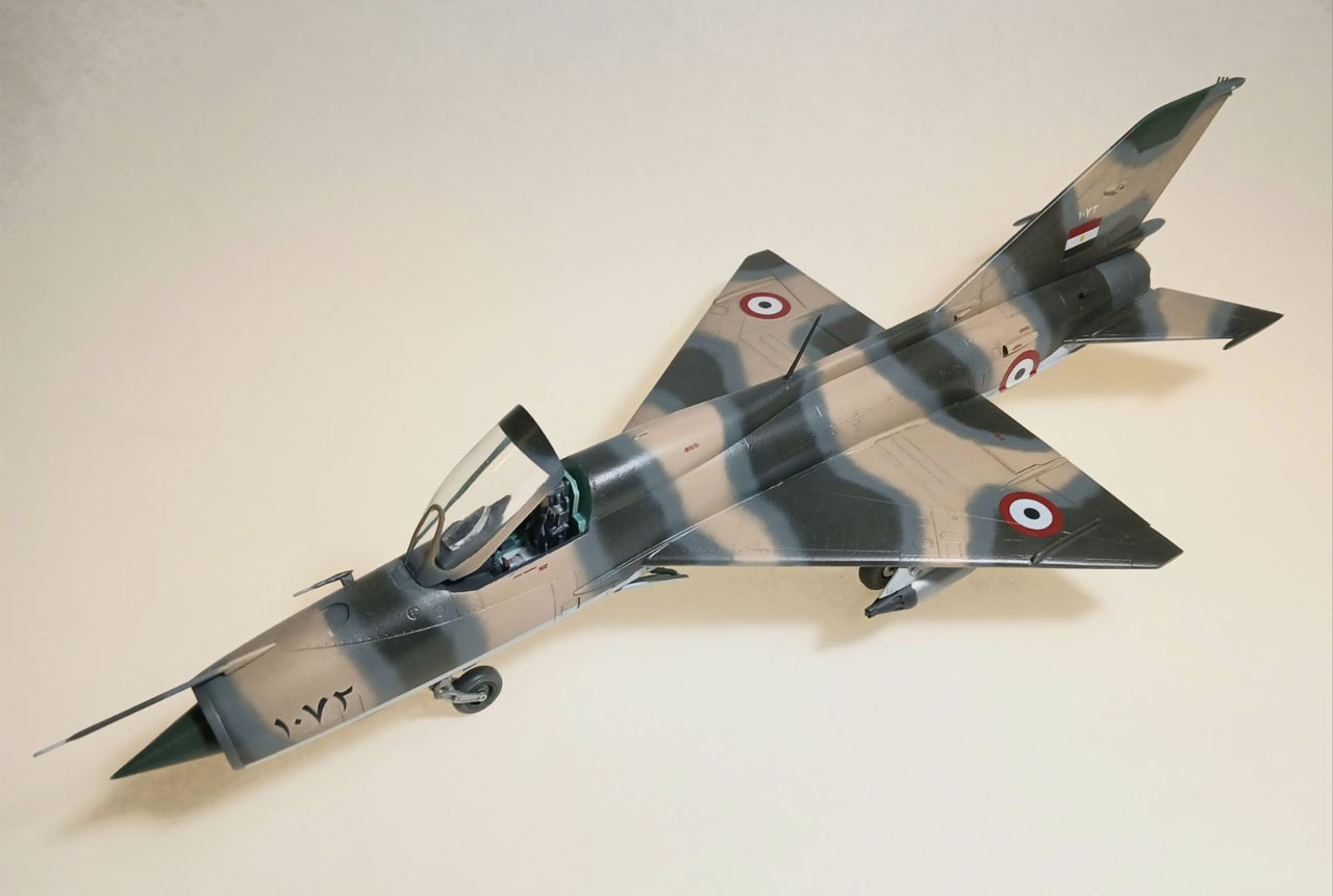 MiG 21PF (Academy 1/48)
Markings are for Egyptian Air Force during the 1973 Yom Kippur war.
