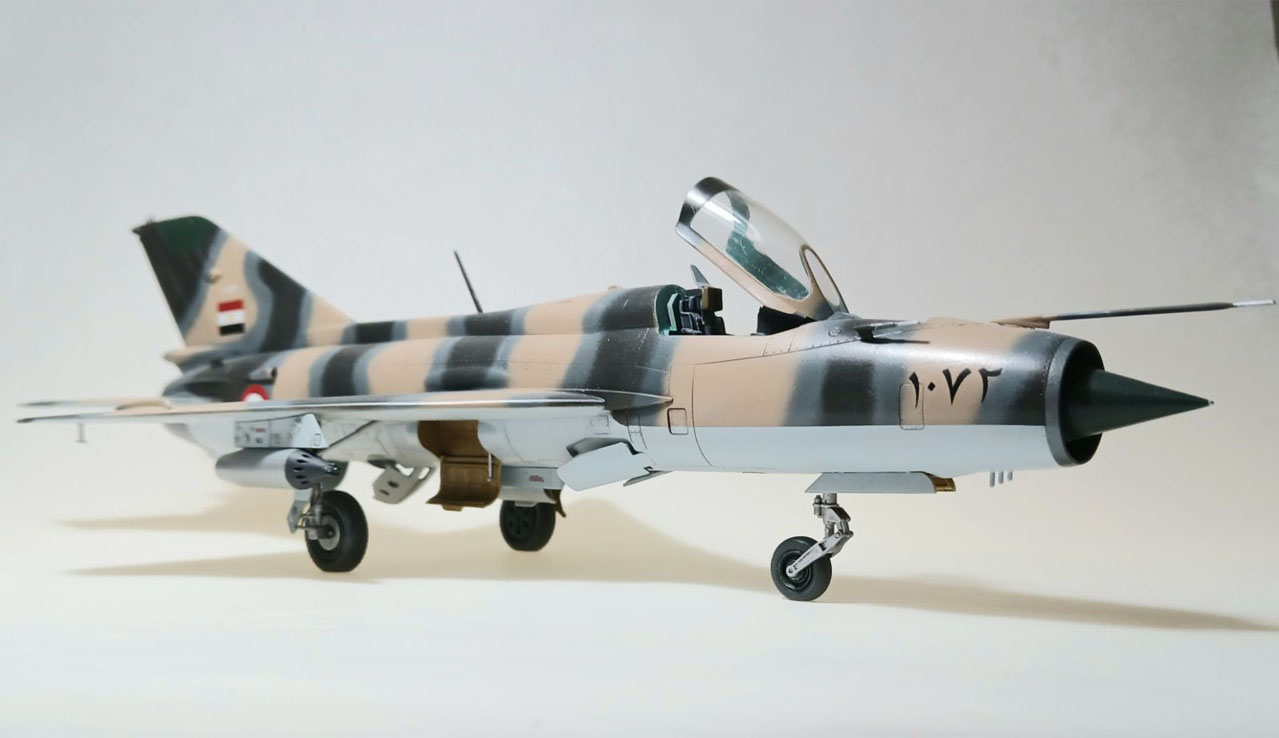 MiG 21PF (Academy 1/48)
Markings are for Egyptian Air Force during the 1973 Yom Kippur war.
