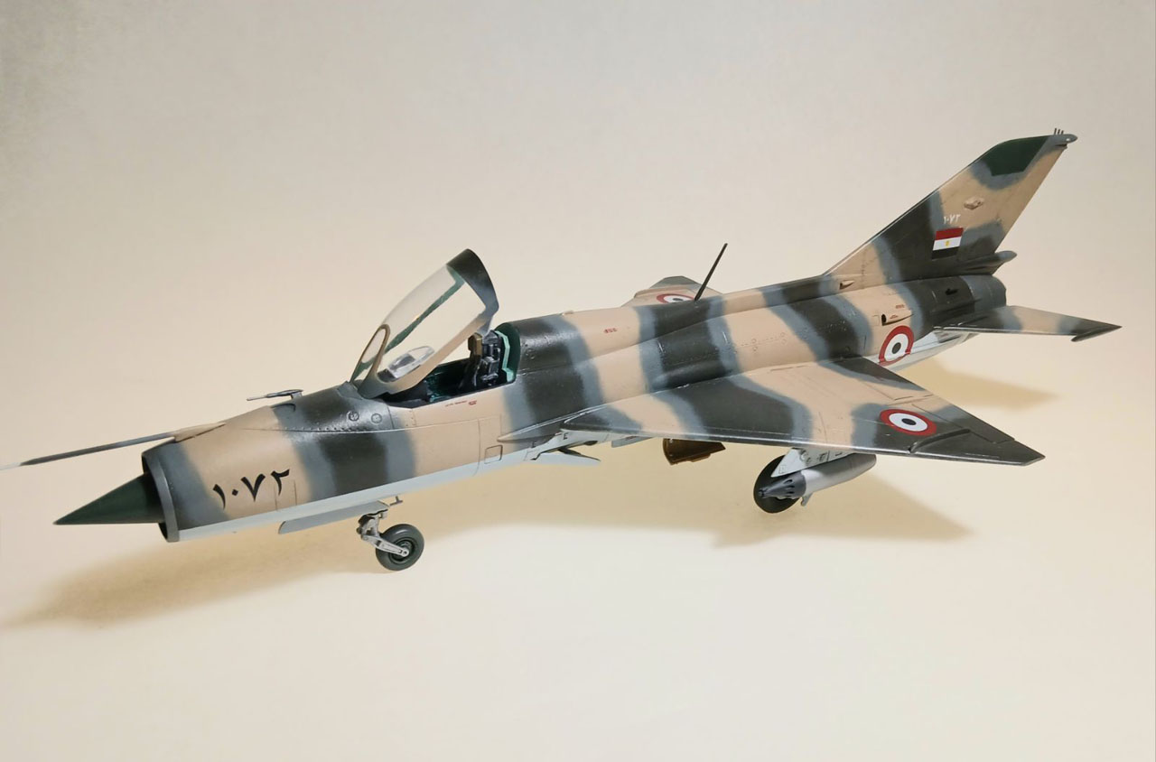 MiG 21PF (Academy 1/48)
Markings are for Egyptian Air Force during the 1973 Yom Kippur war.
